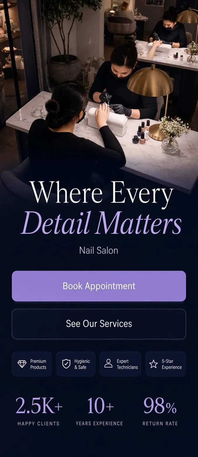Nail salon app template